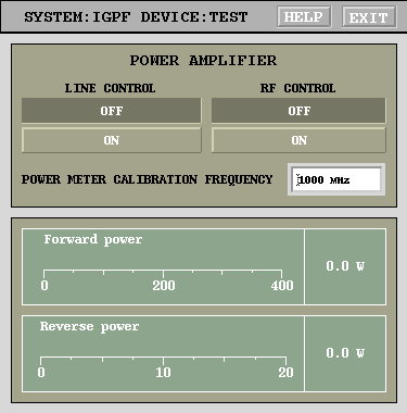 EPICS panel for controlling the amplifier